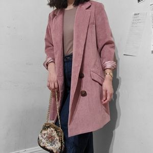 ASOS Pink Corduroy Blazer Coat